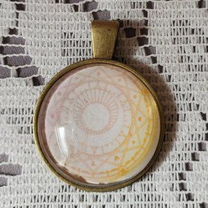Pastel Geometric Design Pendant - Handmade
